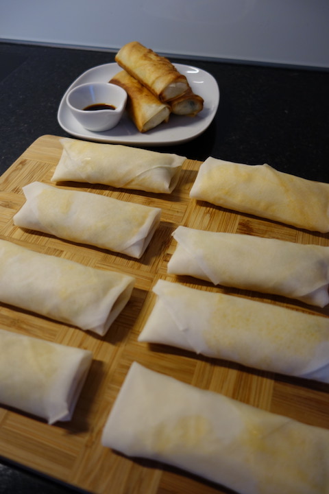 Wrapped spring rolls