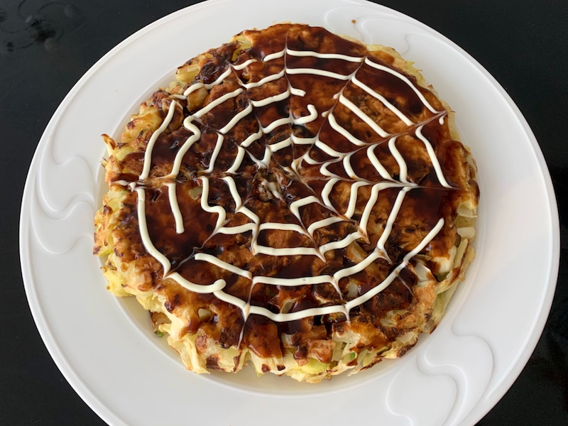 Homemade okonomiyaki without bonito flakes